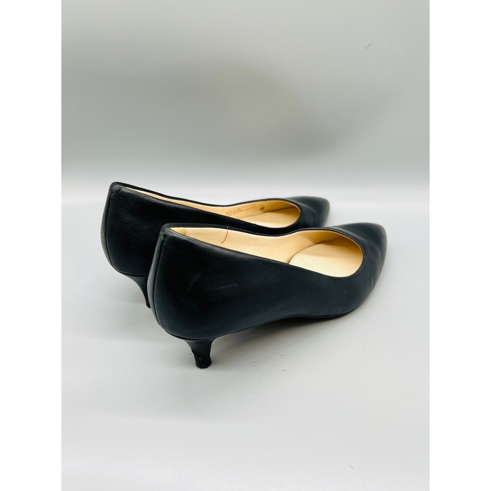 Cole Haan Shoes Womens 9.5 Black Leather Pointed Toe Kitten Heel Dress Pumps - Picture 7 of 11